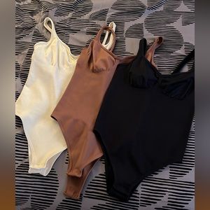 OQQ Women’s 3 Piece Ribbed Body Suits